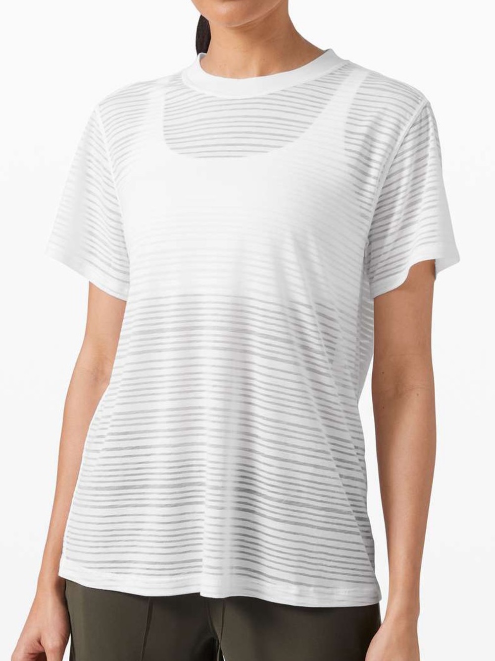Lululemon All Yours Boyfriend Tee Size 8 White Sheer